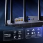 Tenda RX12 Pro - Router WiFi 6 AX3000, Doble Banda 2.4/5Ghz, WAN/LAN Puertos Gigabit, 5 Antenas de 6dBi, WiFi+ Cobertura,