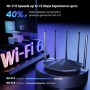 Tenda RX12 Pro - Router WiFi 6 AX3000, Doble Banda 2.4/5Ghz, WAN/LAN Puertos Gigabit, 5 Antenas de 6dBi, WiFi+ Cobertura,