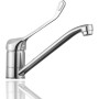 HOMSSY Grifo Gerontológico para Cocina, Mezclador Monomando de Fregadero, Grifo Medical con Maneta Higiénica de Codo, Diseño