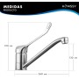 HOMSSY Grifo Gerontológico para Cocina, Mezclador Monomando de Fregadero, Grifo Medical con Maneta Higiénica de Codo, Diseño