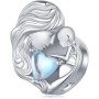 Abalorios de piedra lunar de plata de ley 925 para madre e hija para pulseras Pandora, regalo de joyería para mujeres y niñas