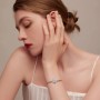 Abalorios de piedra lunar de plata de ley 925 para madre e hija para pulseras Pandora, regalo de joyería para mujeres y niñas