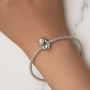 Abalorios de piedra lunar de plata de ley 925 para madre e hija para pulseras Pandora, regalo de joyería para mujeres y niñas