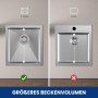 CECIPA Fregadero Cocina 60x44cm, Fregadero bajo Encimera o Sobre Encimera, Fregadero de Acero Inoxidable con Sifón y Rebosadero