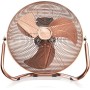 Brandson Desktop Fan - 30cm Diameter - Silent Table Fan - Retro Style Fans - 48 Watt - Vintage - High Speed Fans - Copper