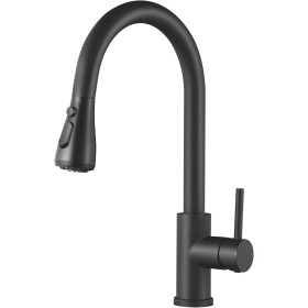 CECIPA Grifo Cocina Negro Extraible con 3 Modos, Grifo Extensible para Fregadero Monomando, Torneira Cozinha Giratorio 360 °con