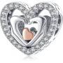 LaMenars - Colgante de perlas de plata de ley 925 con corazón de amor, feliz aniversario, dibujado a mano, con circonita cúbica,