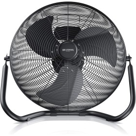 Brandson - retro style fan - table fan - 30 cm floor fan - high airflow - tiltable - matte black