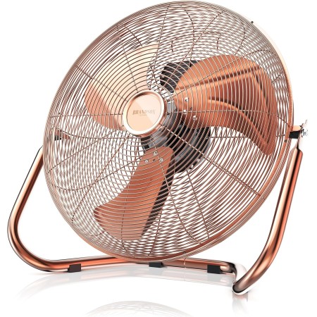 Brandson - retro style fan - table fan - 30 cm floor fan - high airflow - tiltable - matte black