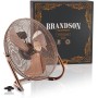 Brandson - retro style fan - table fan - 30 cm floor fan - high airflow - tiltable - matte black