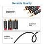 SHULIANCABLE Cable Audio Estéreo Jack 3,5mm a 2RCA, Jack a RCA Cable Audio para Smartphone, Sistema HiFi,iPod, Smart TV,