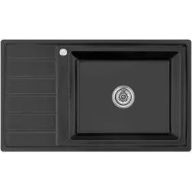 Omeere, 86x50 x21, Fregadero de cocina empotrable de acero inoxidable 304, grosor de material 0,9 mm, cuadrado, 1 escurridor R20