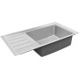 Omeere, 86x50 x21, Fregadero de cocina empotrable de acero inoxidable 304, grosor de material 0,9 mm, cuadrado, 1 escurridor R20