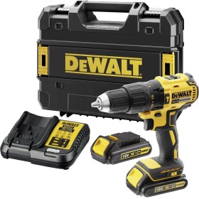 DEWALT DCD778S2T-QW - Taladro Percutor sin Escobillas XR 18V, 13mm, 65Nm, Incluye 2 Baterías Li-Ion (1.5Ah) y Maletín