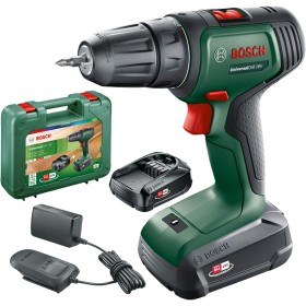 Bosch Home and Garden UniversalDrill Taladro y Atornillador a Batería, 18V, 2 Baterías, Sistema de 18 V, en Maletín, Color Verde