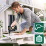 Bosch Home and Garden UniversalDrill Taladro y Atornillador a Batería, 18V, 2 Baterías, Sistema de 18 V, en Maletín, Color Verde