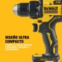 DEWALT Taladro atornillador compacto sin escobillas XR 18V Li-Ion 2 Ah, Sin cable, con maletín TSTAK, luz LED, 2 baterías,