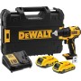 DEWALT Taladro atornillador compacto sin escobillas XR 18V Li-Ion 2 Ah, Sin cable, con maletín TSTAK, luz LED, 2 baterías,