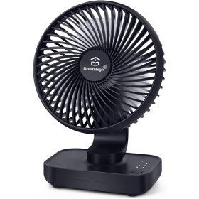 Dreamhigh® 4000mAh USB Fan, Quiet Rechargeable Small Fan, Powerful Table Fan with 4 Speeds, with Battery Indicator Light for