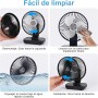 Dreamhigh® 4000mAh USB Fan, Quiet Rechargeable Small Fan, Powerful Table Fan with 4 Speeds, with Battery Indicator Light for