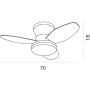 BEL AIR HOME - TAURUS Ceiling Fan with DC Motor and LED Light 24W, 6 Air Speeds and 3 Light Temperatures, Remote Control