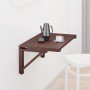 Relaxdays Mesa Plegable de Pared, 60x40 cm, Madera, Mesita para Comer, Escritorio, Abatible para Ahorrar Espacio, Marrón