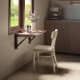 Relaxdays Mesa Plegable de Pared, 60x40 cm, Madera, Mesita para Comer, Escritorio, Abatible para Ahorrar Espacio, Marrón