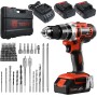 TEENO Taladro atornillador inalámbrico 2 x 2.0Ah baterías, destornillador desatornillador 45Nm Taladro percusión, 69
