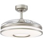 DANI chrome LED ceiling fan with DC motor FABRILAMP