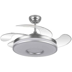 DANI chrome LED ceiling fan with DC motor FABRILAMP