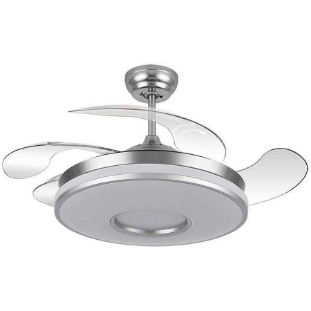 DANI chrome LED ceiling fan with DC motor FABRILAMP