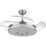 DANI chrome LED ceiling fan with DC motor FABRILAMP