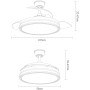 DANI chrome LED ceiling fan with DC motor FABRILAMP