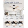 ZMISHIBO Ceiling Fan with Light, Ø132 cm, Efficient DC Motor, 6 Speeds, 3 Colour Temperatures (3000K, 4000K, 6000K), Modern