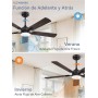 ZMISHIBO Ceiling Fan with Light, Ø132 cm, Efficient DC Motor, 6 Speeds, 3 Colour Temperatures (3000K, 4000K, 6000K), Modern