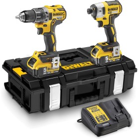 DEWALT DCK266P2-QW - Kit Taladro Percutor DCD796 XR 18V, Atornillador de Impacto DCF887 1/4´´, 2 Baterías Litio 5,0 Ah,