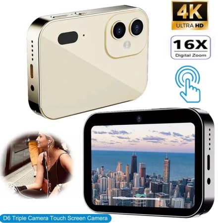 Cámara Digital CCD de 128GB, 64MP, 4K, cámara de vídeo Digital con 3 l
