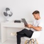 Taurus Greco 16 Portable Desktop Fan, Oscillating System, 3 Blades, 40 cm Diameter, 40 W, Non-Slip Round Base, White and Black,
