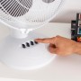 Taurus Greco 16 Portable Desktop Fan, Oscillating System, 3 Blades, 40 cm Diameter, 40 W, Non-Slip Round Base, White and Black,