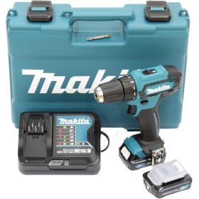 Taladro inalámbrico Makita DF333DSAE de 12 V como máximo/2,0 Ah, 2 baterías+cargador en funda de transporte, negro, azul