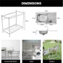 Fregadero Cocina fregadero Exterior Jardin lavamanos Portatil Con Kit De Drenaje + Grifo Fregadero Comercial Fregadero Fácil De
