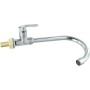 ZiStarlilife Grifo de agua fría para fregadero de cocina con boquilla giratoria de 360 °, sin plomo, mango único SUS304 de acero