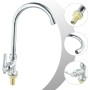 ZiStarlilife Grifo de agua fría para fregadero de cocina con boquilla giratoria de 360 °, sin plomo, mango único SUS304 de acero