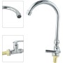 ZiStarlilife Grifo de agua fría para fregadero de cocina con boquilla giratoria de 360 °, sin plomo, mango único SUS304 de acero