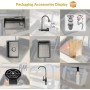 85x45cm fregadero negro multifuncional con cascada, Fregadero de Acero Inoxidable Para Montaje Superior, Con Nanorrevestimiento