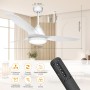 snsok Ceiling Fan with Quiet Light, DC Motor, 6 Speeds, 3 Colours, Timer, Natural Breeze Mode, Double Height – Ideal for Summer