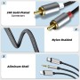 Cable RCA para iPhone, tipo C a 2RCA, cable de audio RCA a jack de 3,5, cable Lightning a RCA (cable de audio 3 en 1) compatible