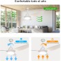 snsok Ceiling Fan with Quiet Light, DC Motor, 6 Speeds, 3 Colours, Timer, Natural Breeze Mode, Double Height – Ideal for Summer
