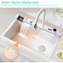 Coubird Fregadero viral multifuncional 80x45 CM, Fregadero inteligente cascada, Fregadero con escurridor cocina, Un lavatorio de