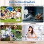 AKOFIC 8'' Portable Solar and Quiet Standing Fan, Rechargeable Battery 5200mAh, Foldable, Height Adjustable, for Home, Bedroom